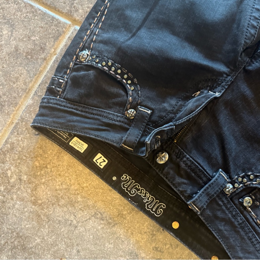 Miss me Dark Blue Denim jeans with Studded Accents
